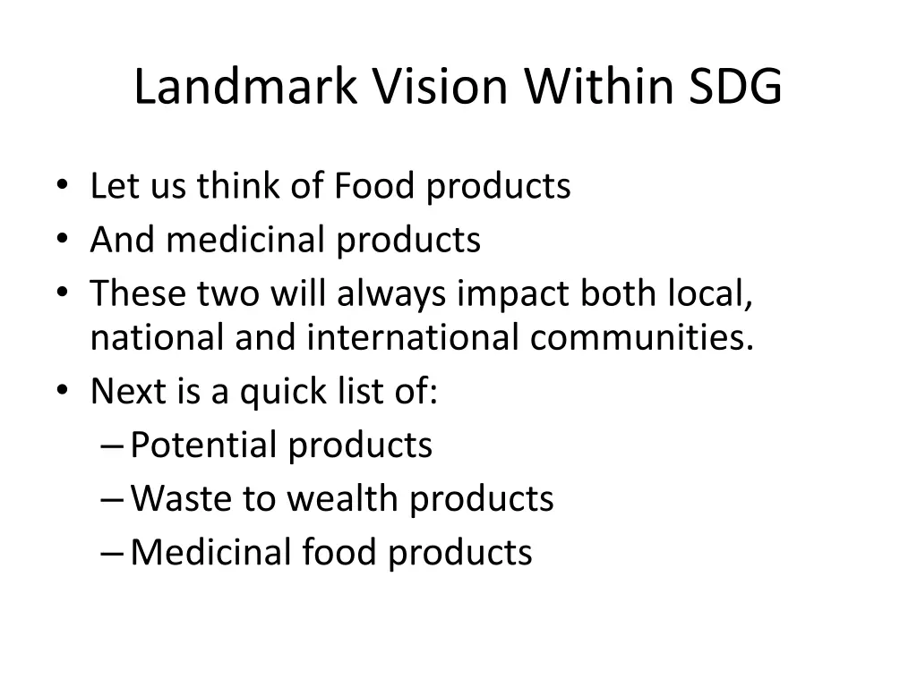 landmark vision within sdg 1