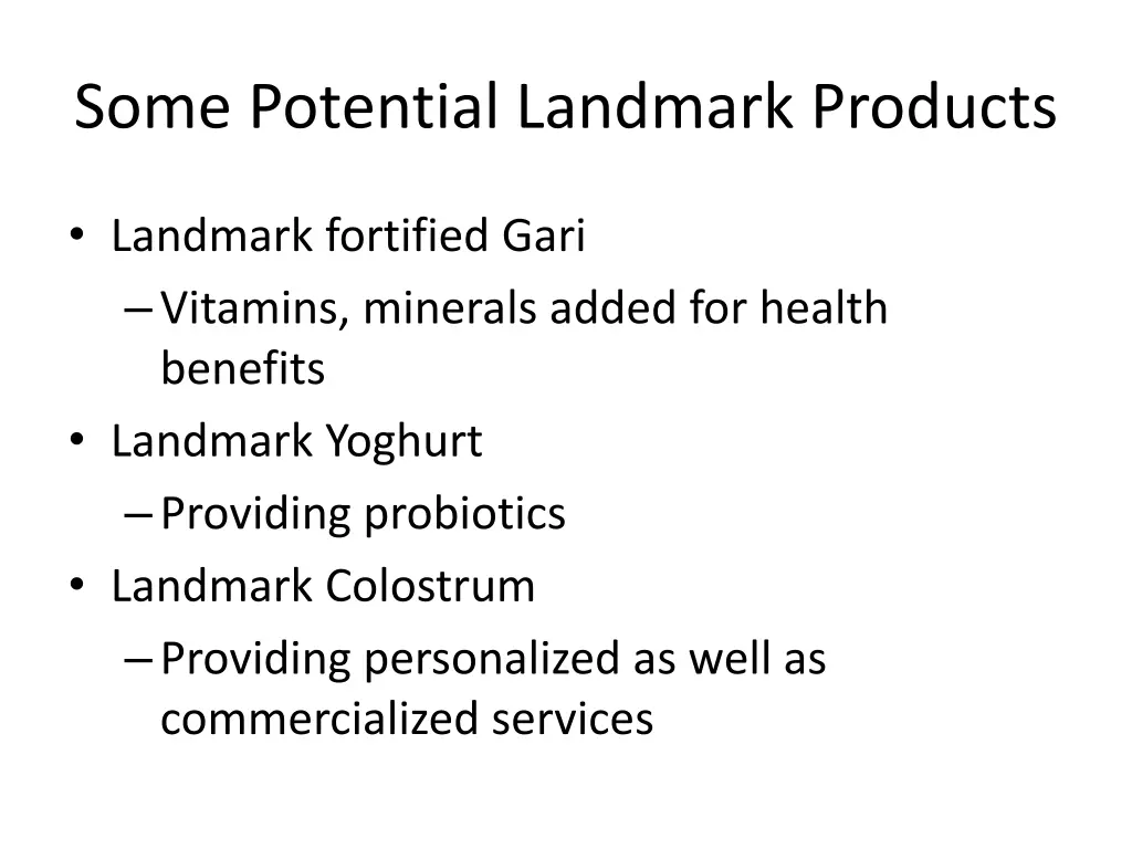 some potential landmark products 2