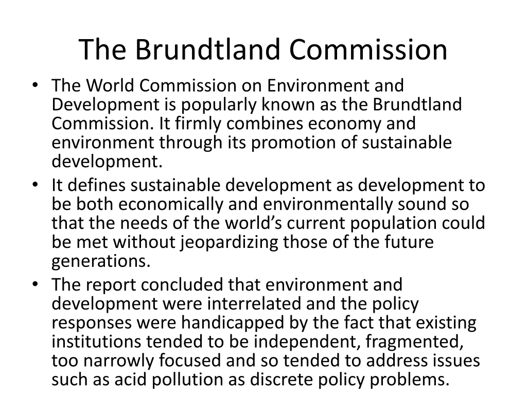 the brundtland commission the world commission