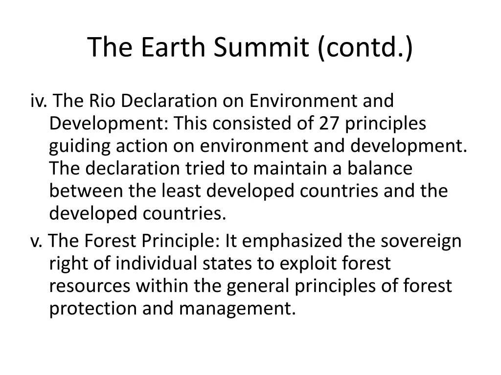 the earth summit contd 1