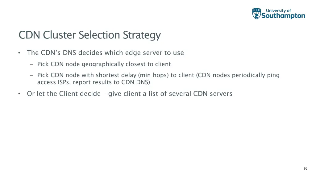 cdn cluster selection strategy