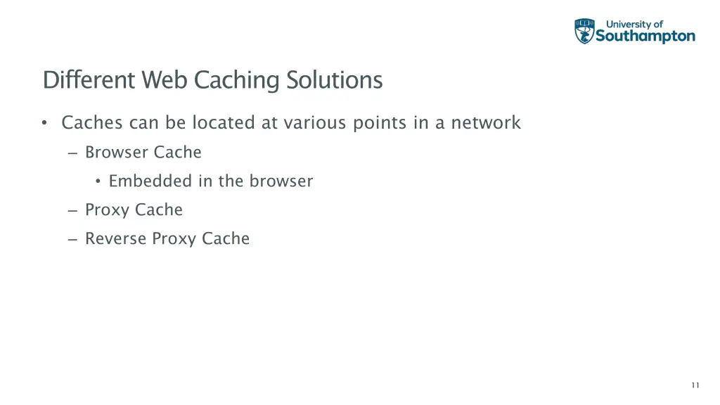 different web caching solutions