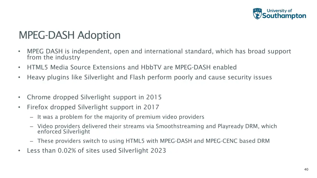 mpeg dash adoption