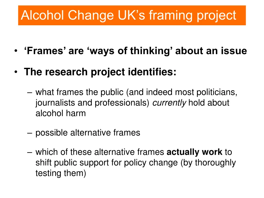 alcohol change uk s framing project