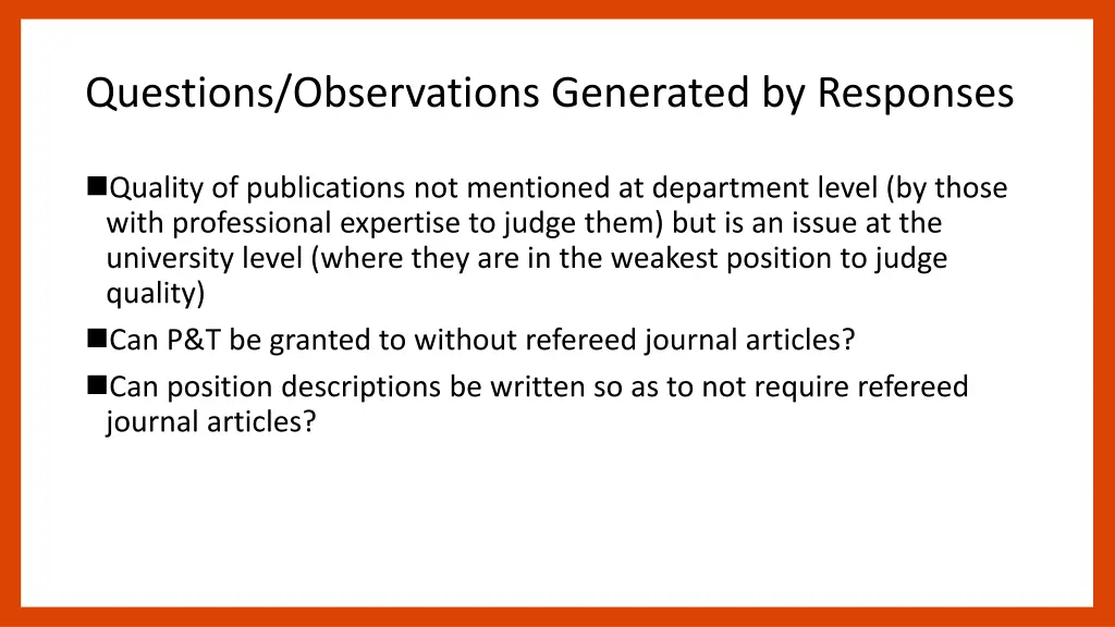 questions observations generated by responses