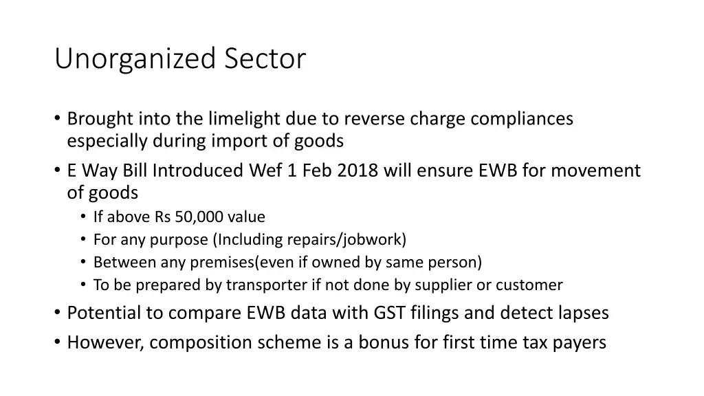 unorganized sector