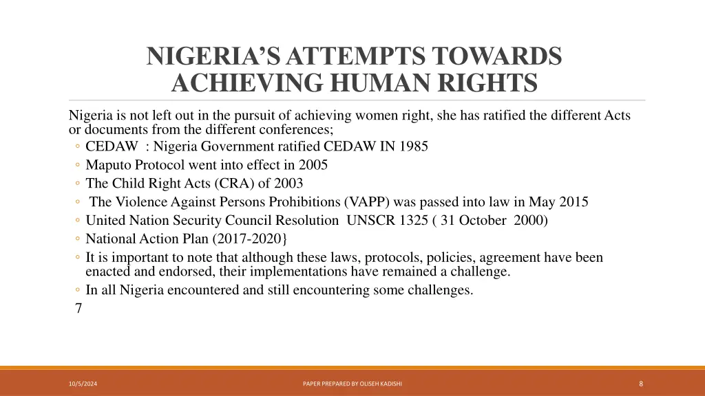 nigeria s attempts towards achieving human rights