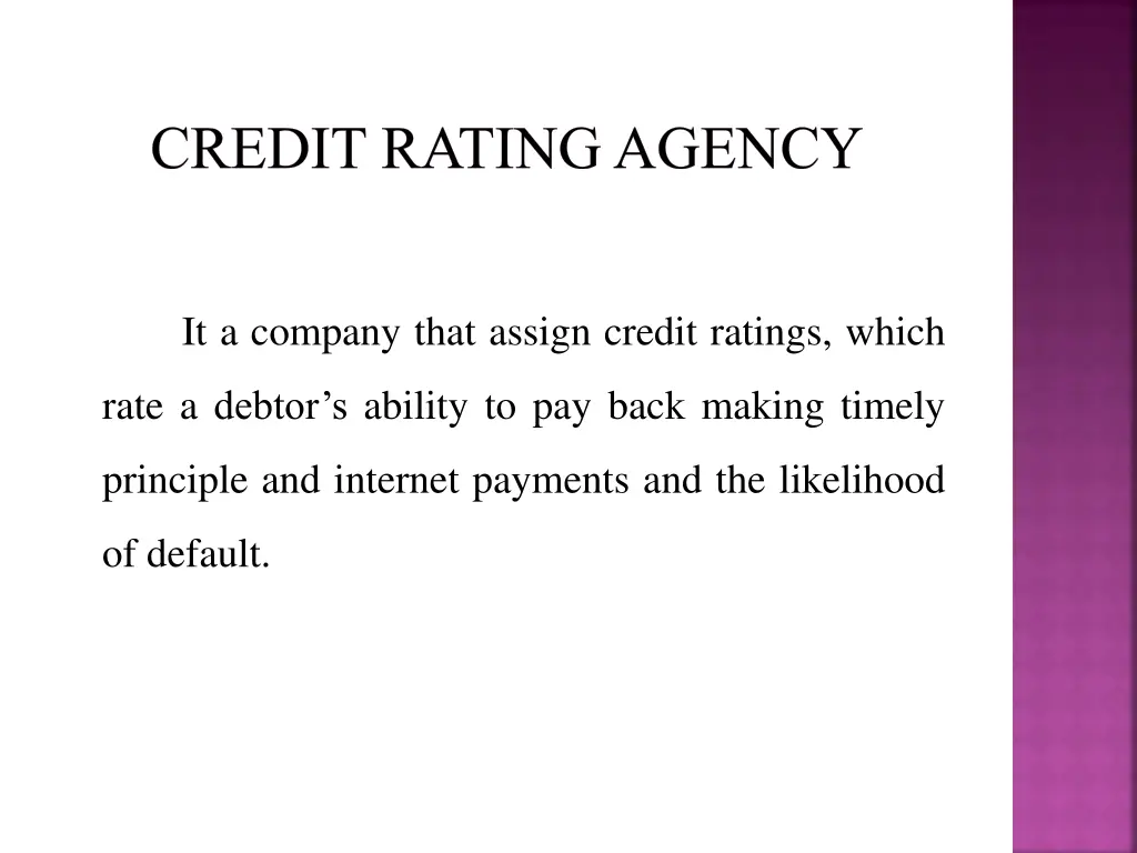 credit rating agency