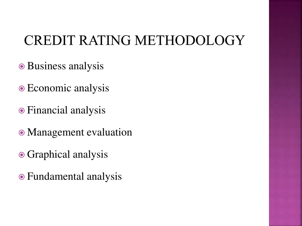 credit rating methodology