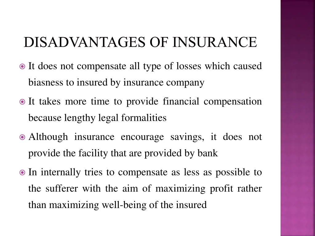 disadvantages of insurance