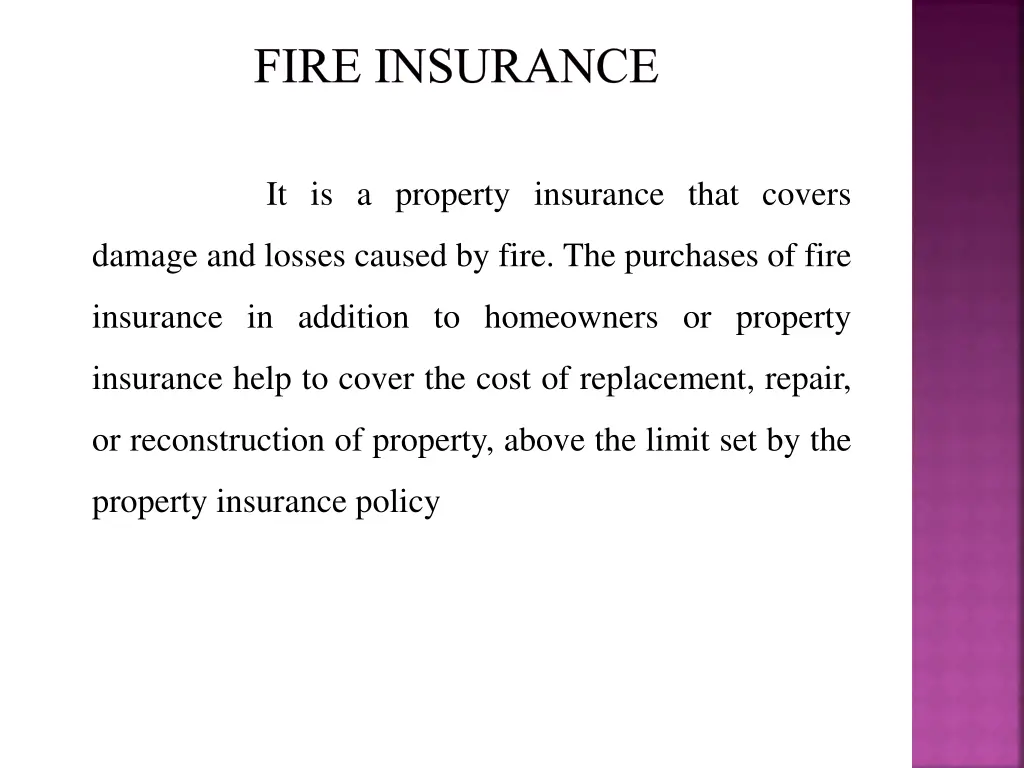 fire insurance