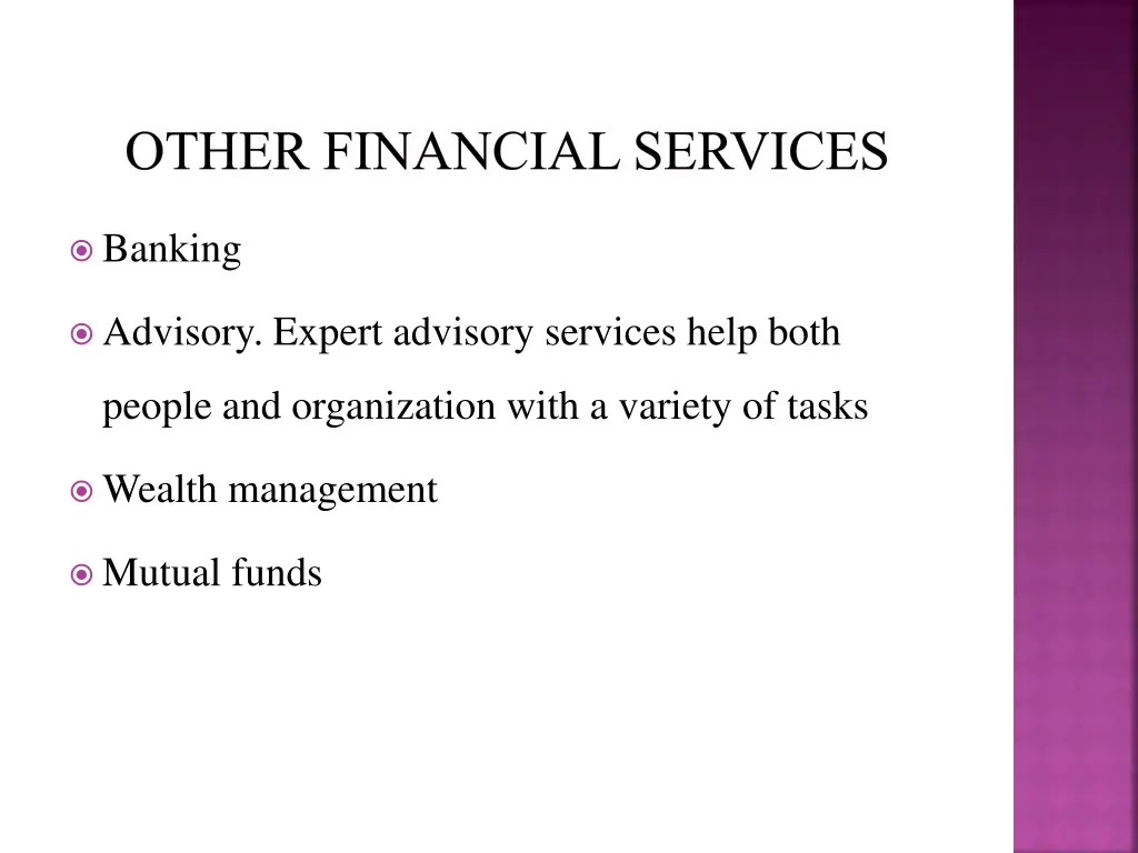 other financial services