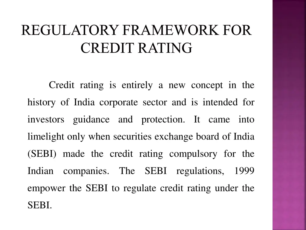 regulatory framework for credit rating