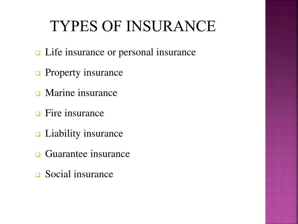 types of insurance