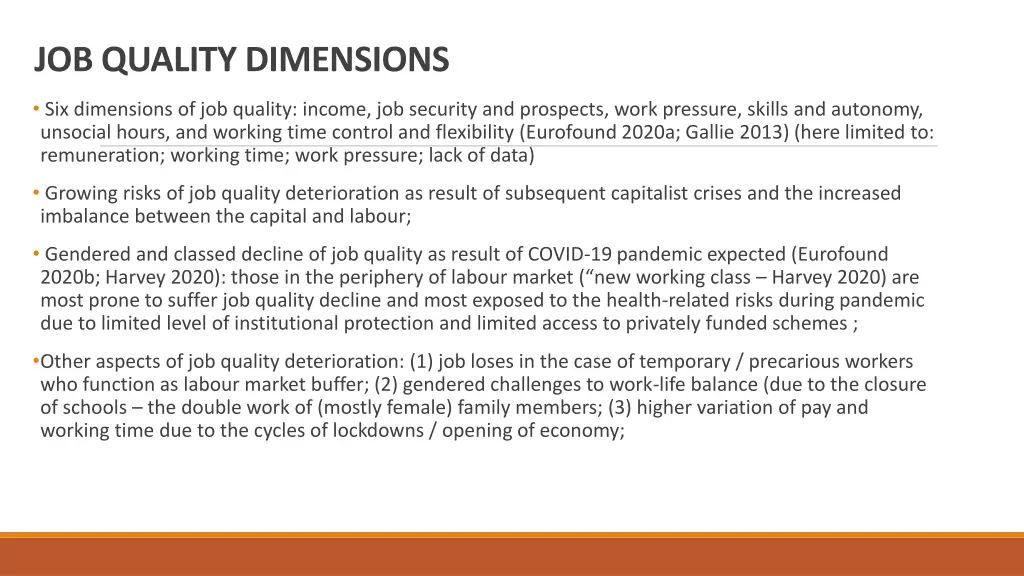 job quality dimensions