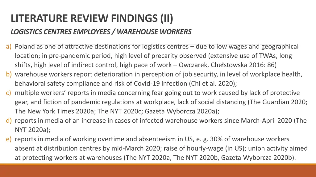 literature review findings ii