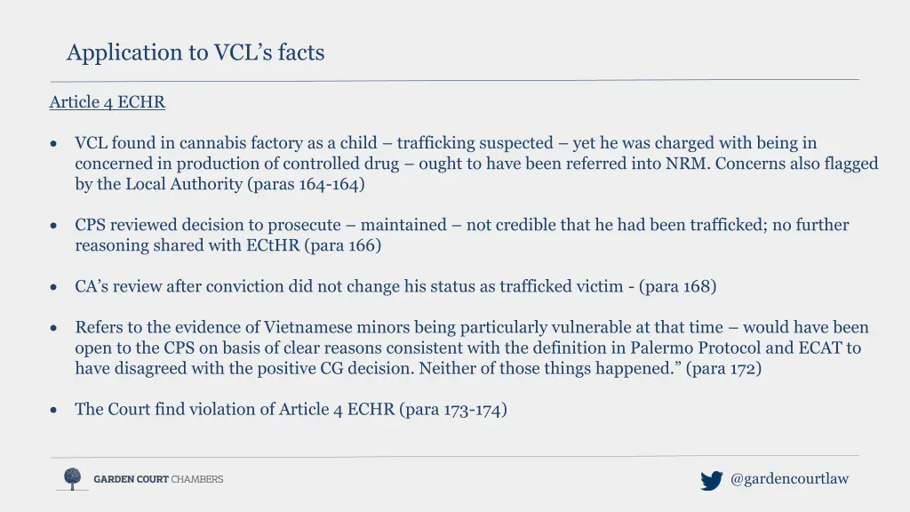 application to vcl s facts