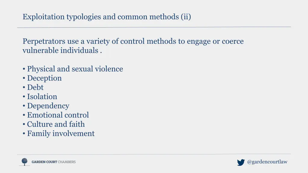 exploitation typologies and common methods ii