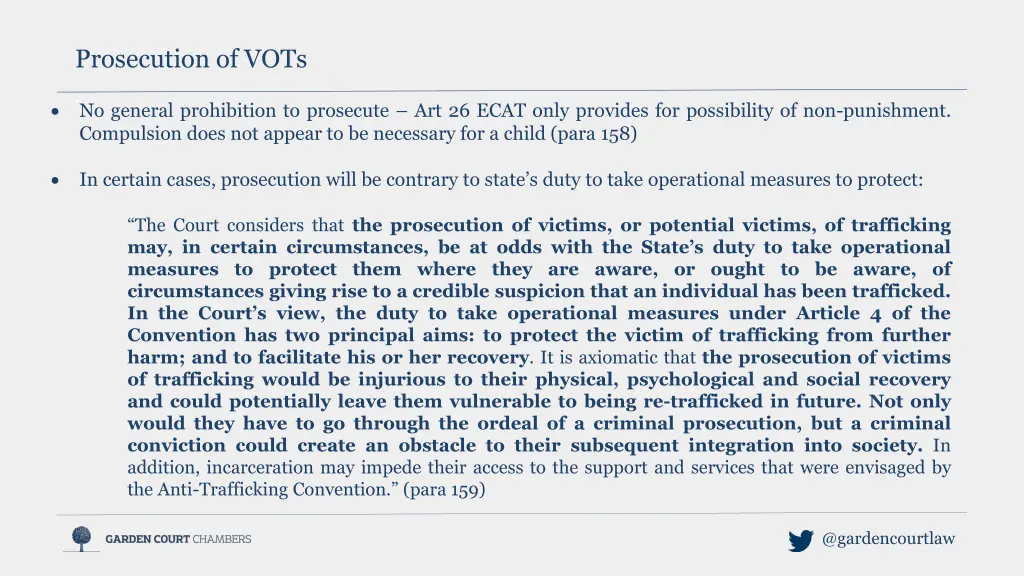 prosecution of vots