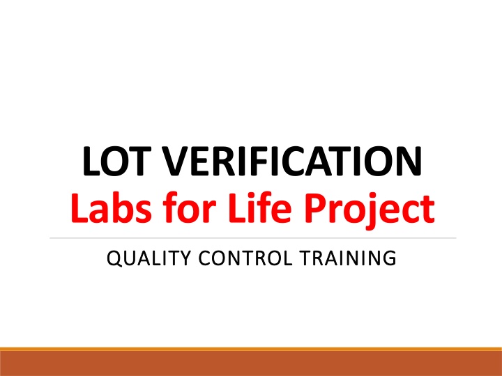 lot verification labs for life project