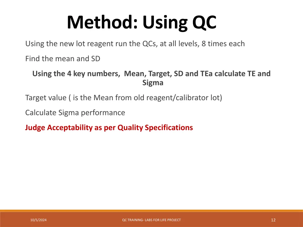 method using qc