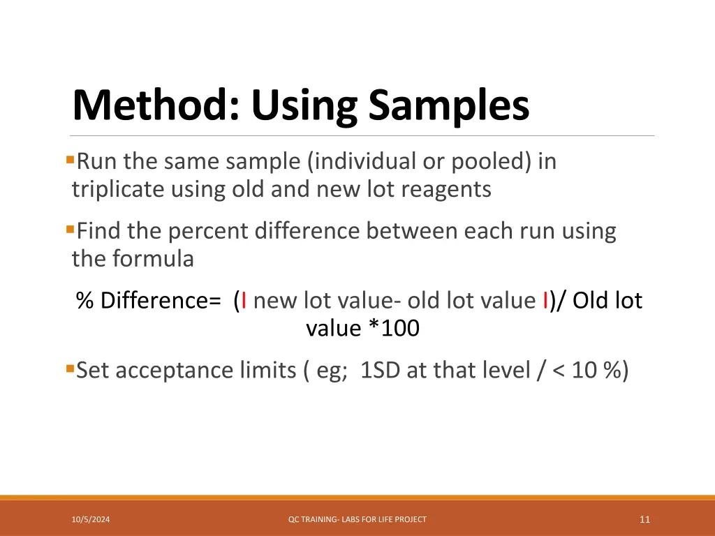 method using samples