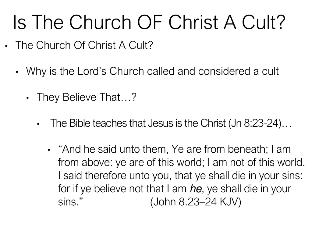 is the church of christ a cult 10