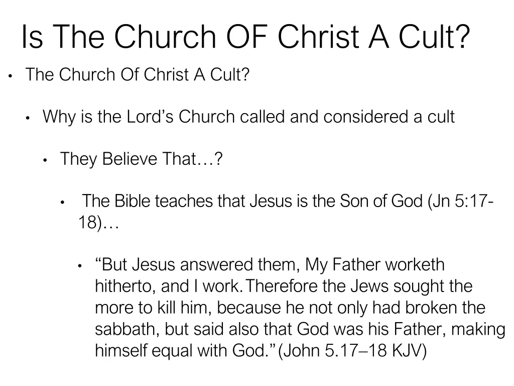 is the church of christ a cult 11