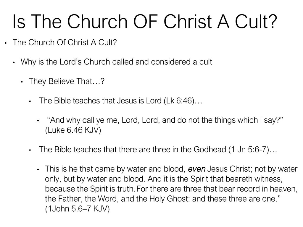 is the church of christ a cult 12