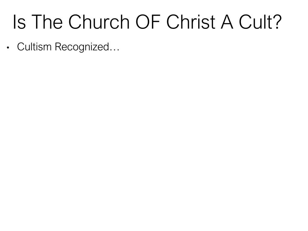 is the church of christ a cult 4