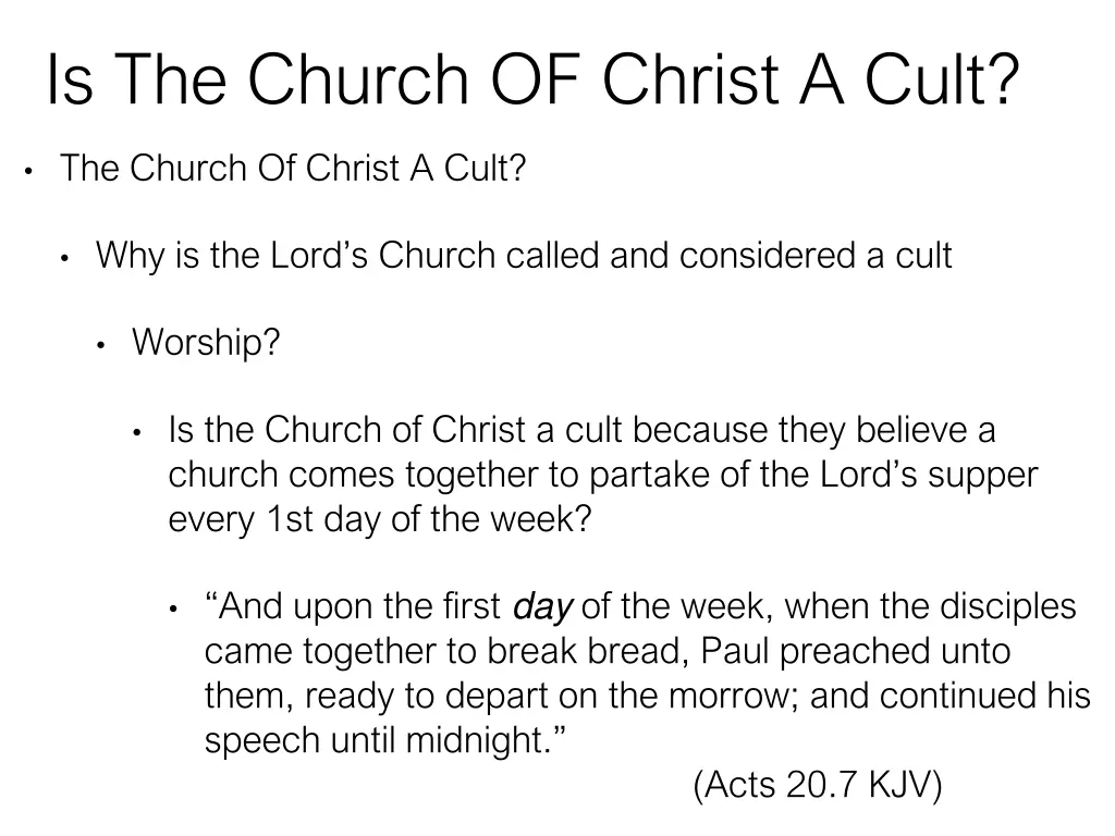 is the church of christ a cult 6