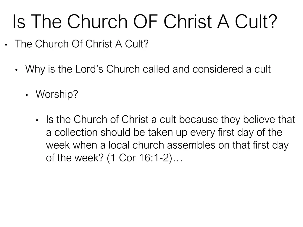 is the church of christ a cult 8