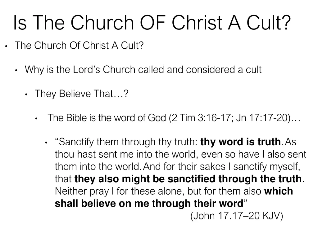 is the church of christ a cult 9