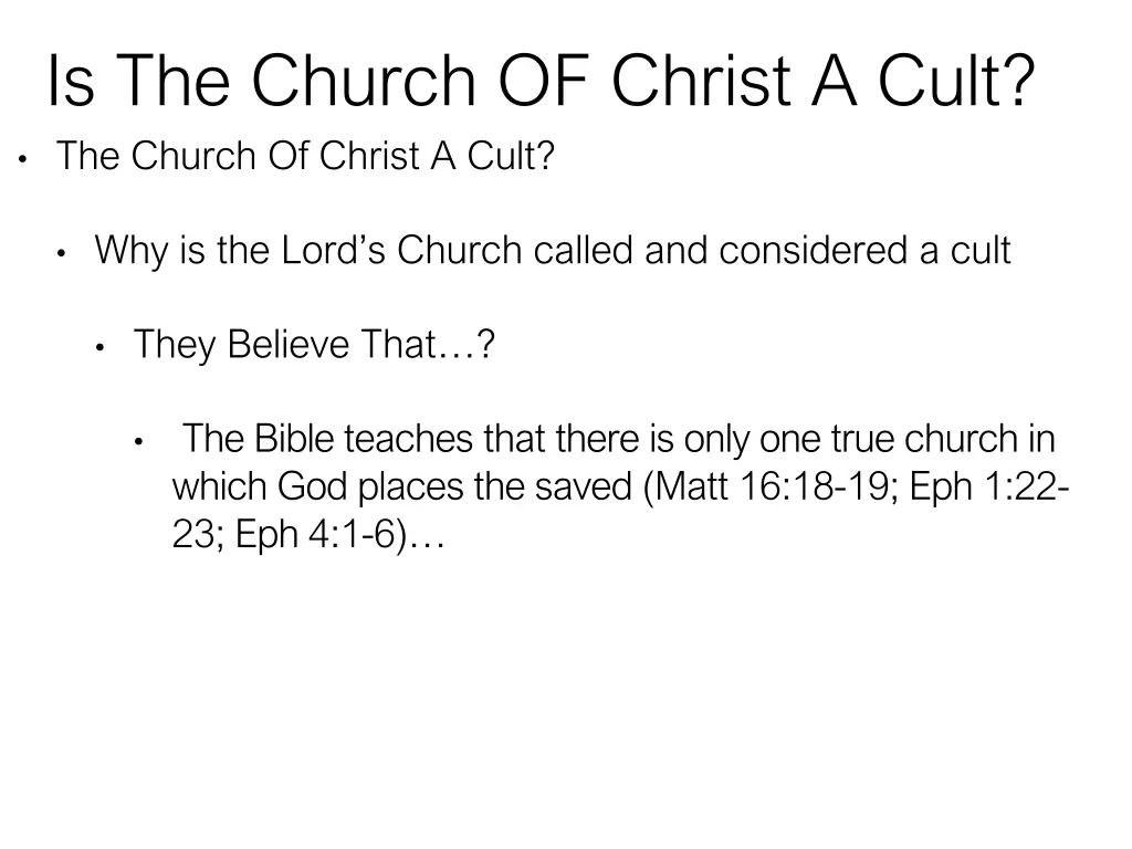 is the church of christ a cult the church 1