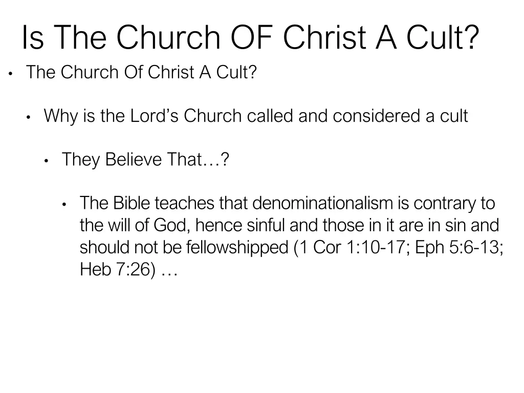 is the church of christ a cult the church 2