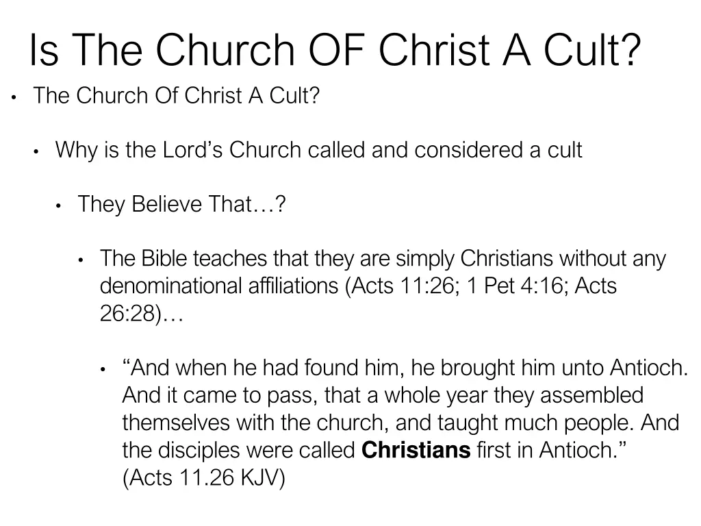 is the church of christ a cult the church 3