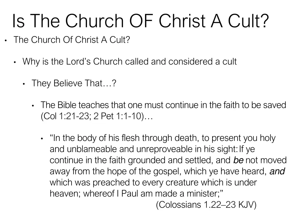 is the church of christ a cult the church 4