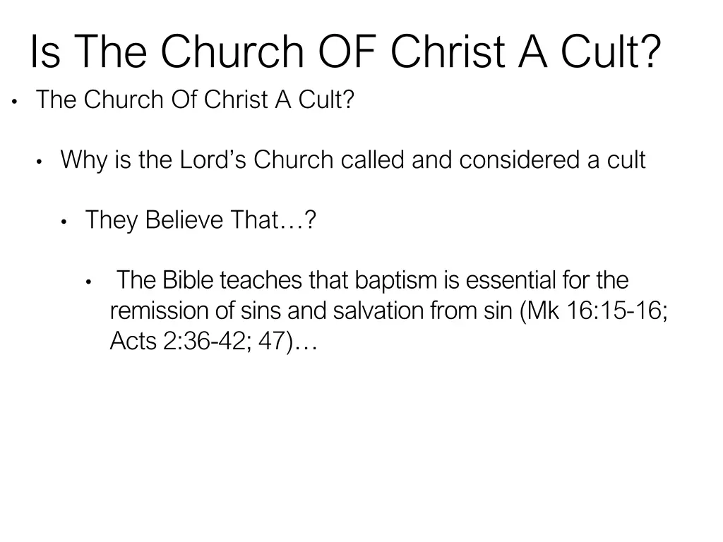 is the church of christ a cult the church