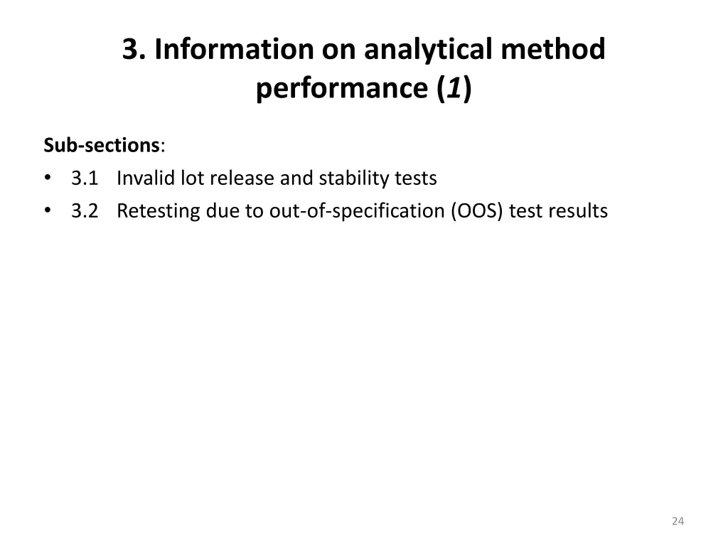 3 information on analytical method performance 1