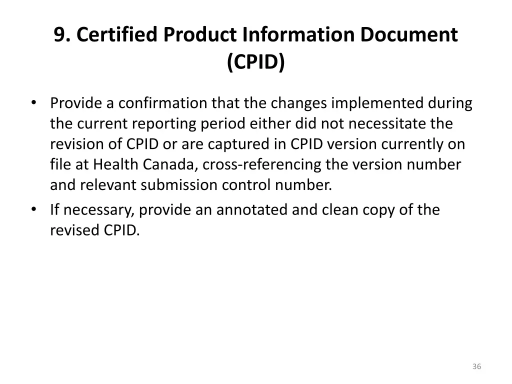 9 certified product information document cpid