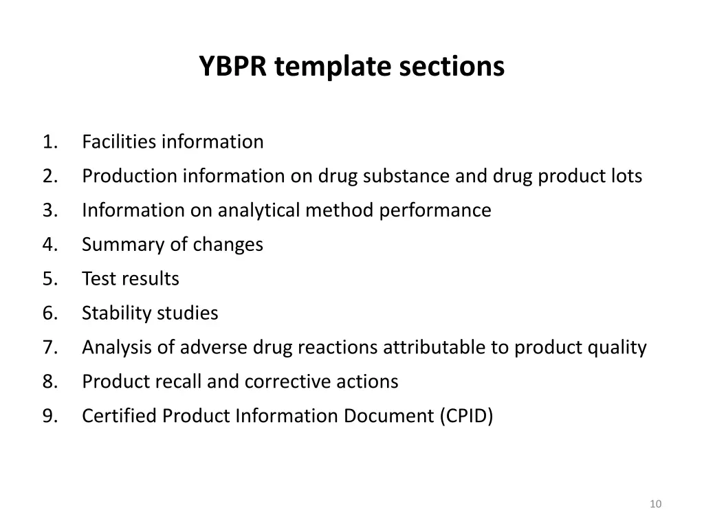 ybpr template sections