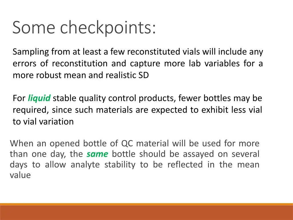 some checkpoints