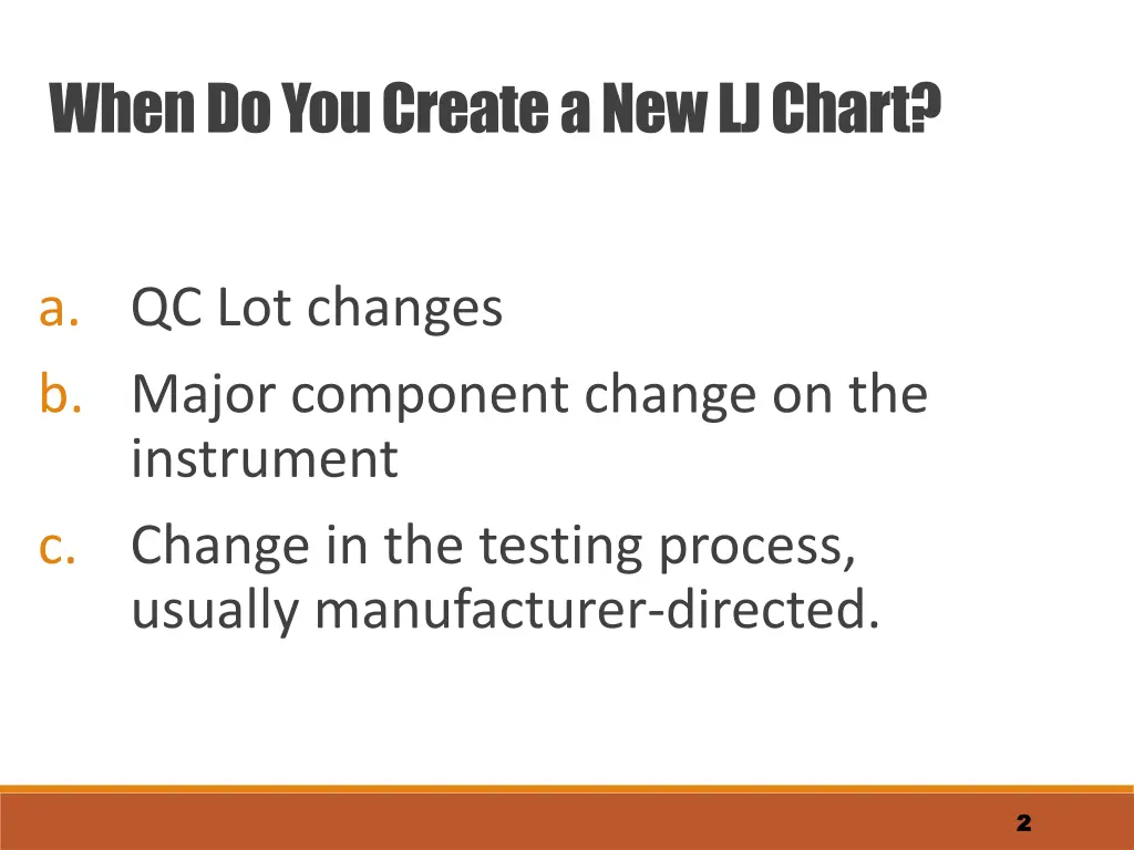 when do you create a new lj chart