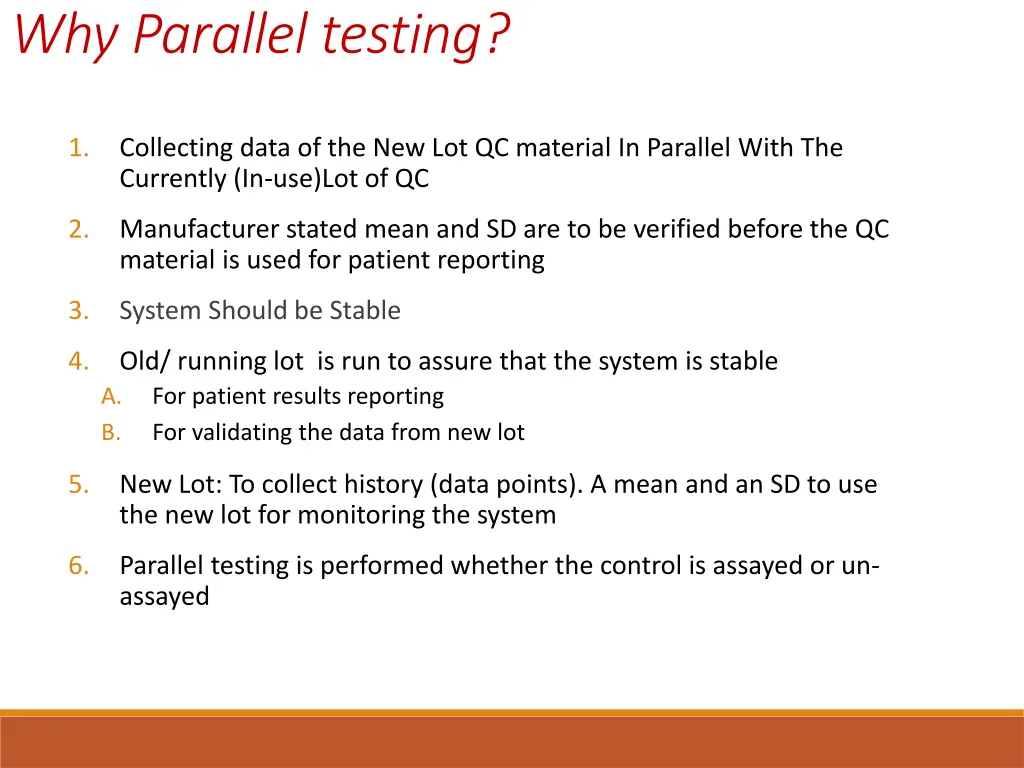 why parallel testing