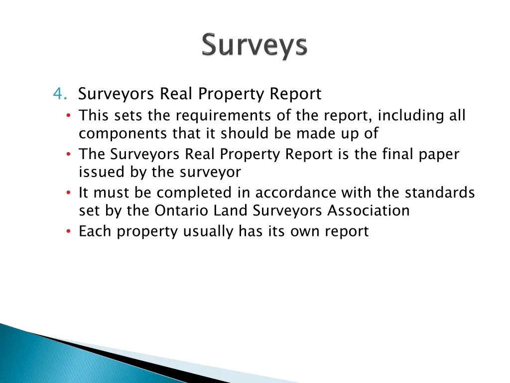 4 surveyors real property report this sets