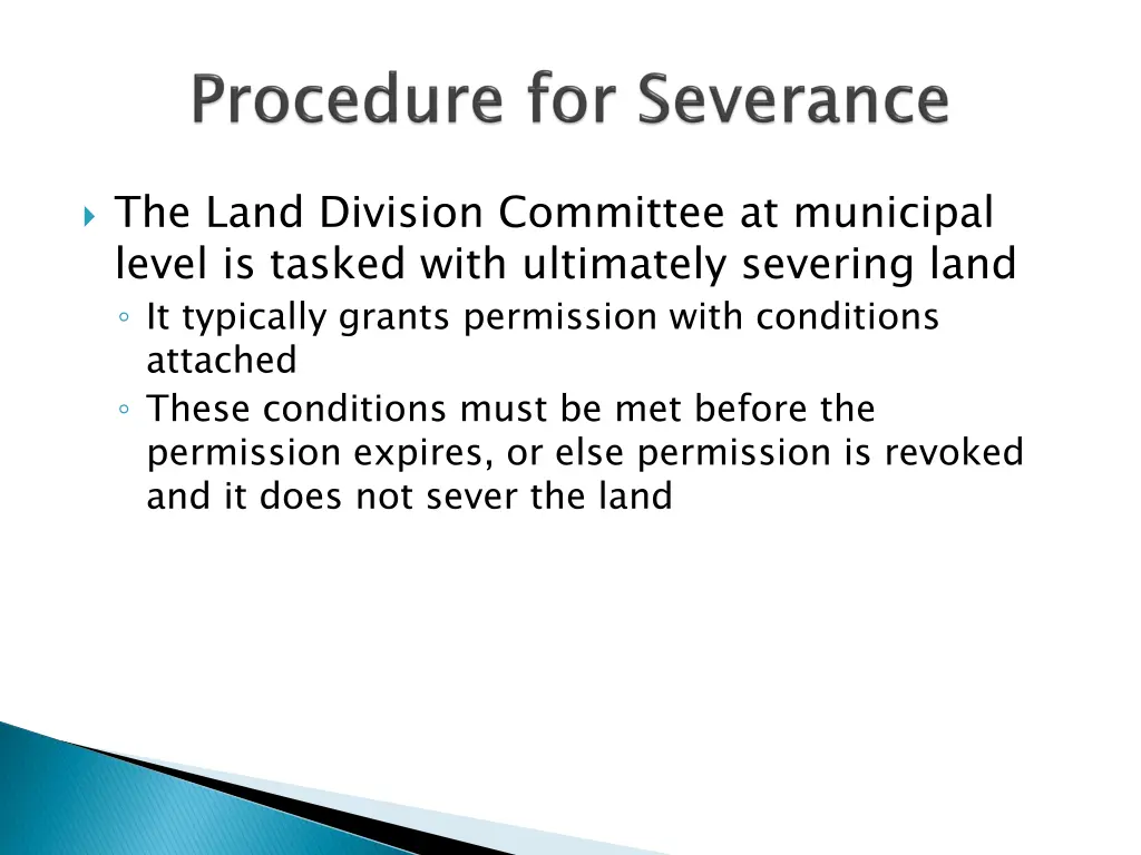 the land division committee at municipal level