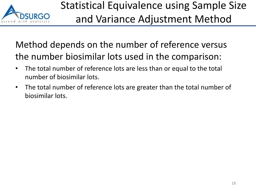 statistical equivalence using sample size 1