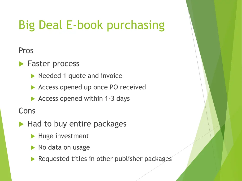 big deal e book purchasing