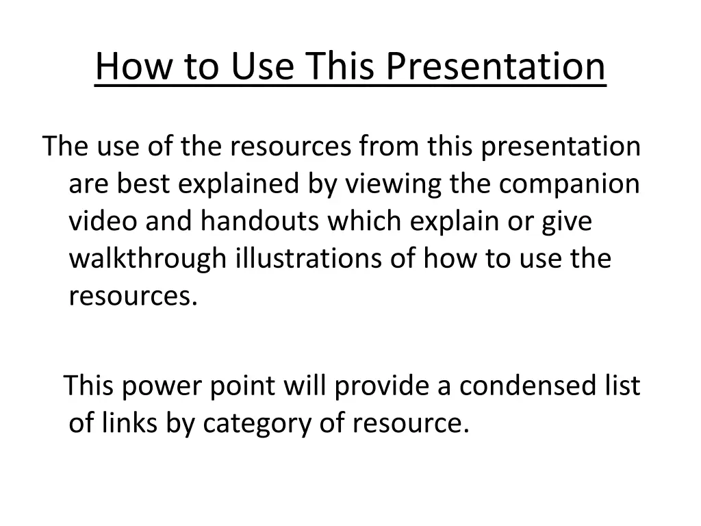 how to use this presentation