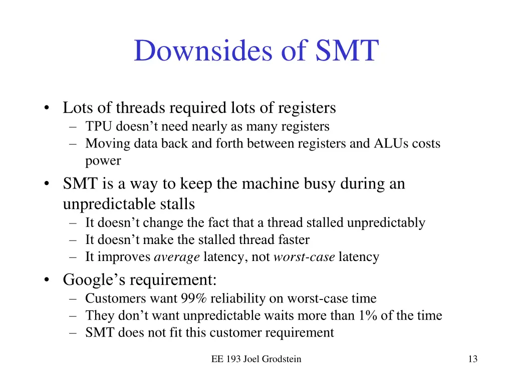 downsides of smt